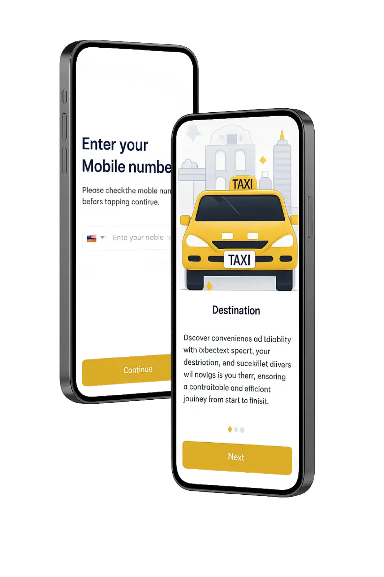 Login screen for user Authentication in Uber clone